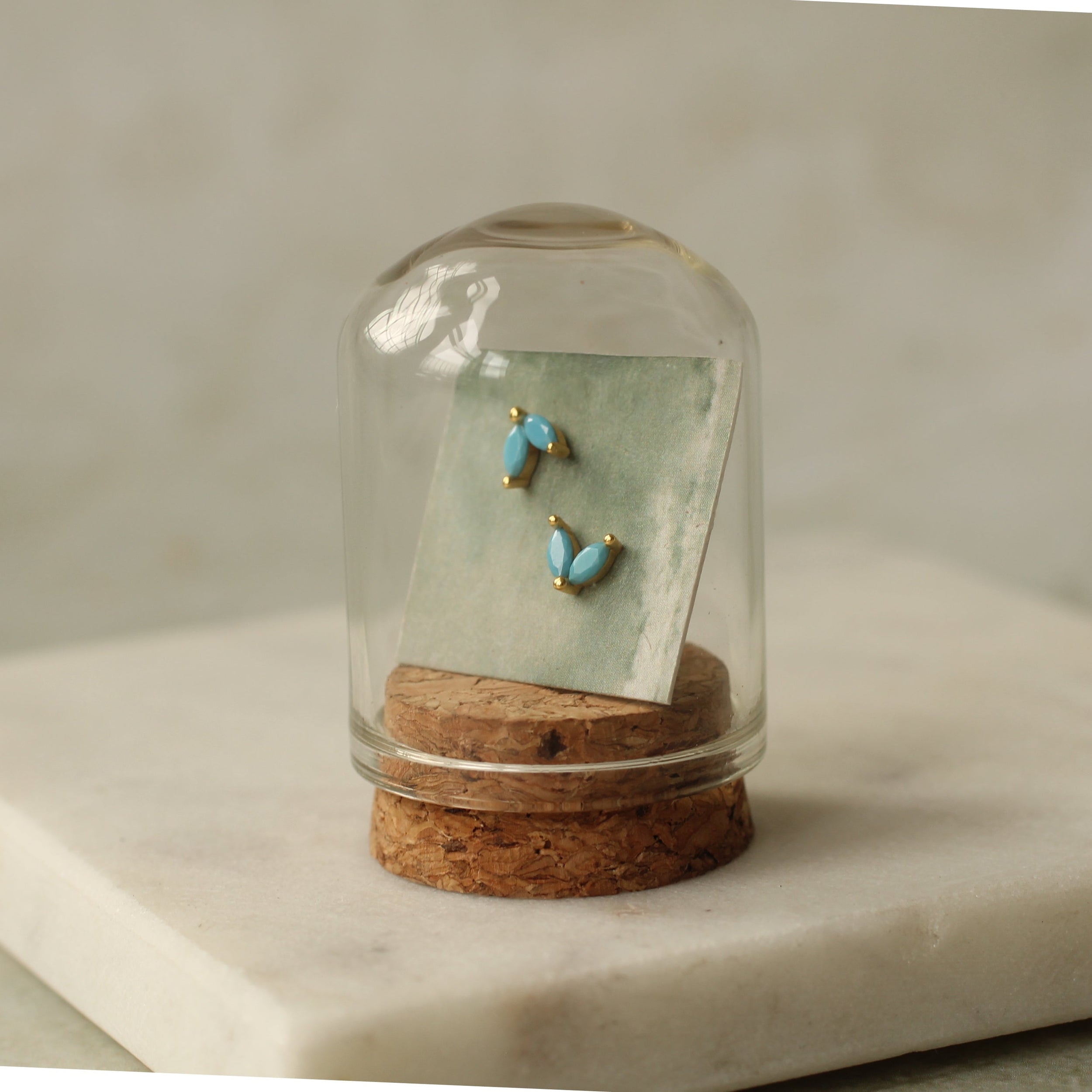 Turquoise Petal Stud Earrings