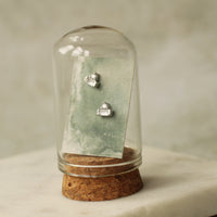 Art Deco Silver Crystal Pyramid Stud Earrings
