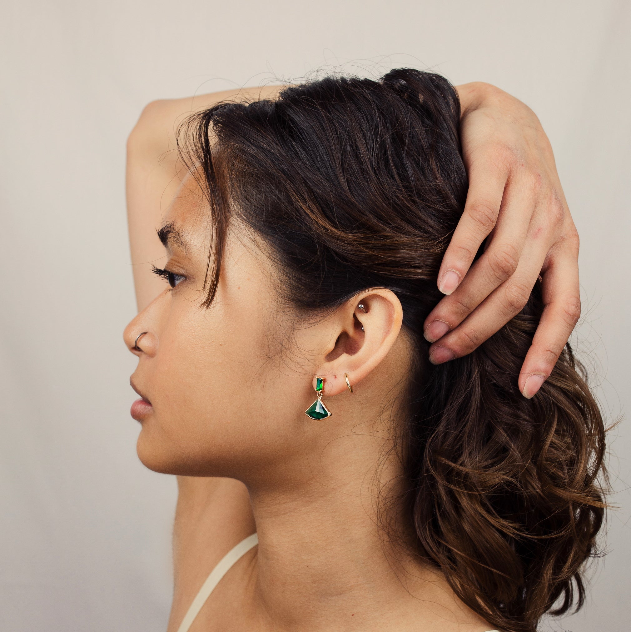 Vintage Jade Baguette Earrings