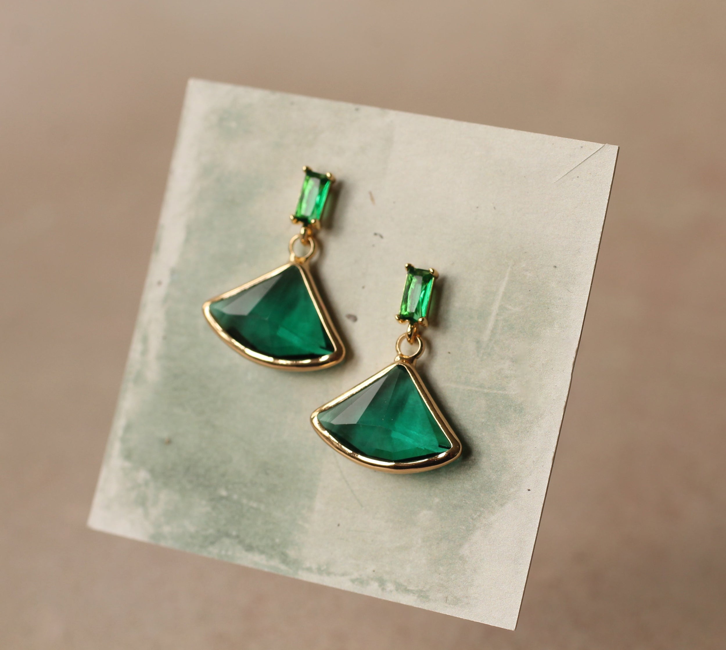 Vintage Jade Baguette Earrings