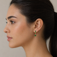 Art Deco Emerald Cube Earrings
