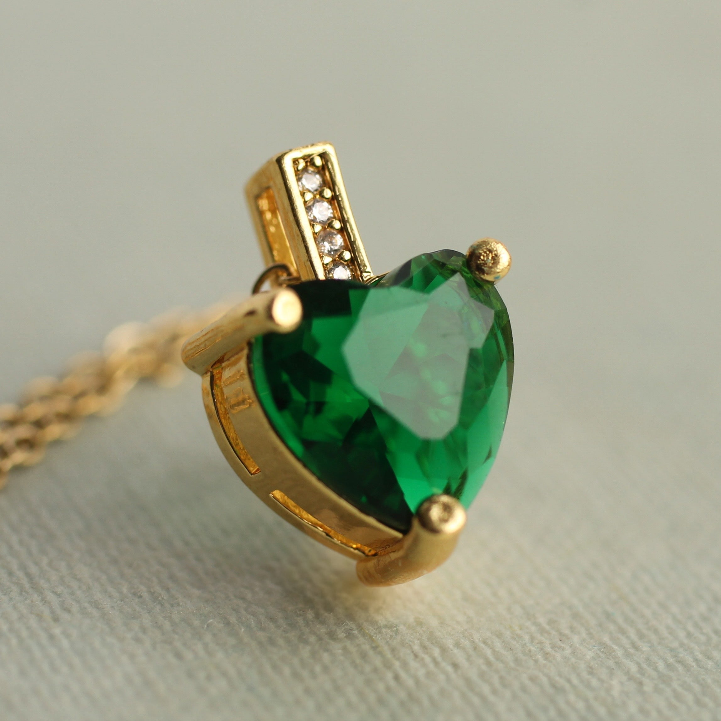 Emerald Green Heart Necklace