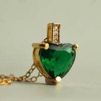 Emerald Green Heart Necklace