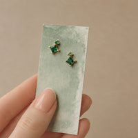Emerald Green Kite Stud Earrings