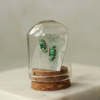 Emerald Ladder Baguette Stud Earrings