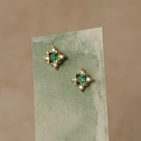 Emerald Star Stud Earrings