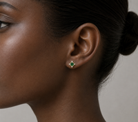 Emerald Star Stud Earrings