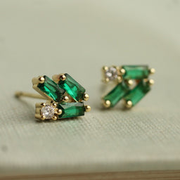 Emerald Green Statement Stud Earrings