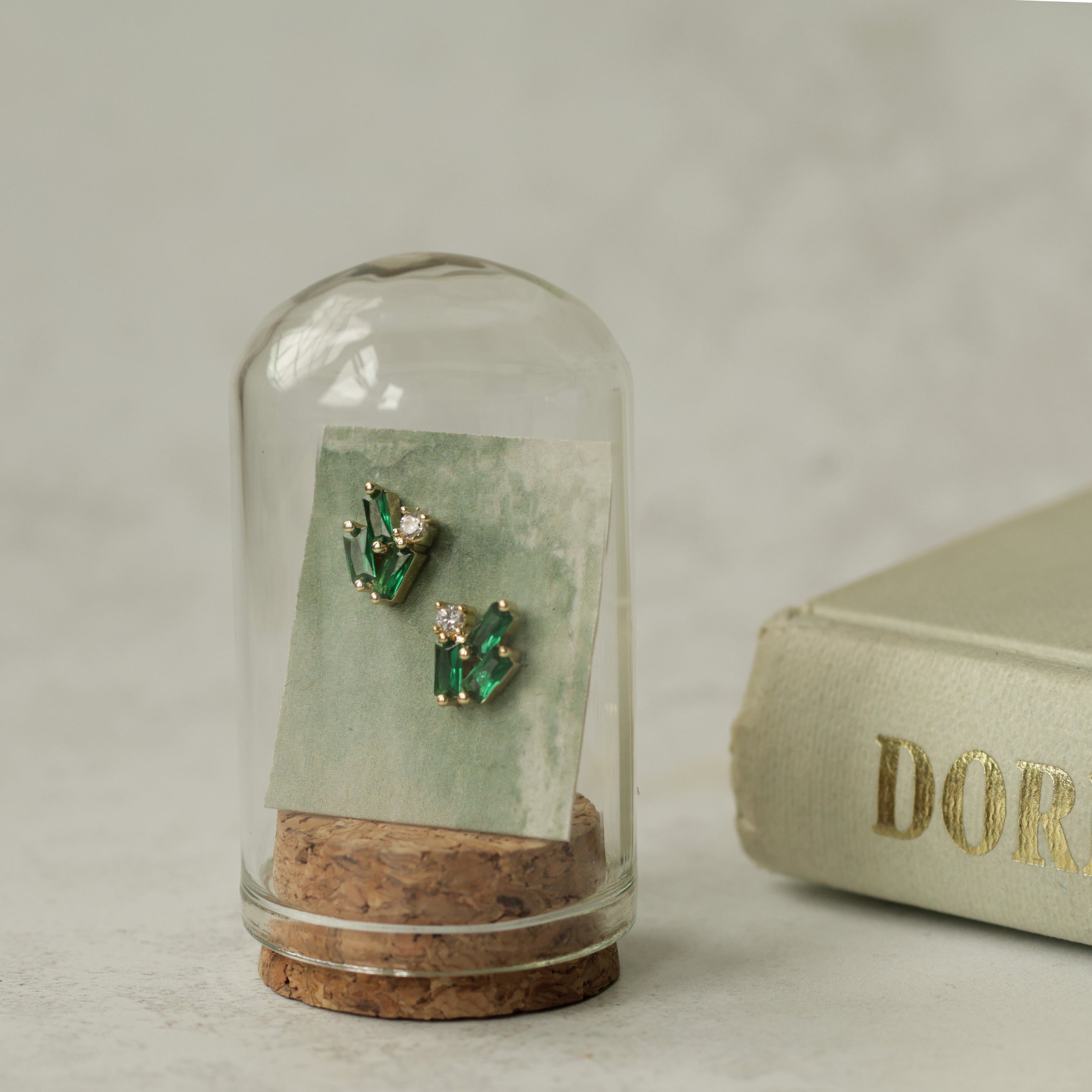 Emerald Green Statement Stud Earrings