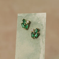 Emerald Green Statement Stud Earrings