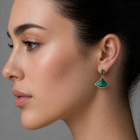 Vintage Jade Baguette Earrings