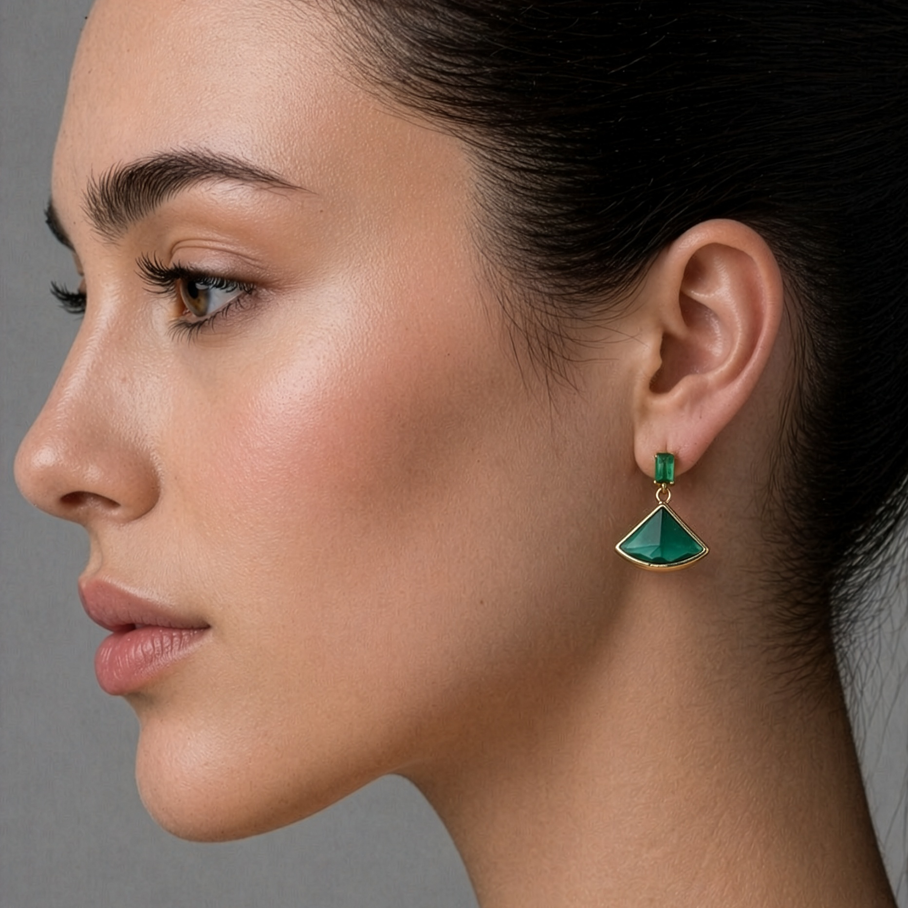 Vintage Jade Baguette Earrings