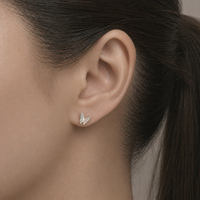 Sterling Silver Butterfly Silhouette Stud Earrings