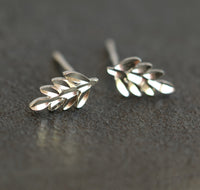 Sterling Silver Fern Stud Earrings