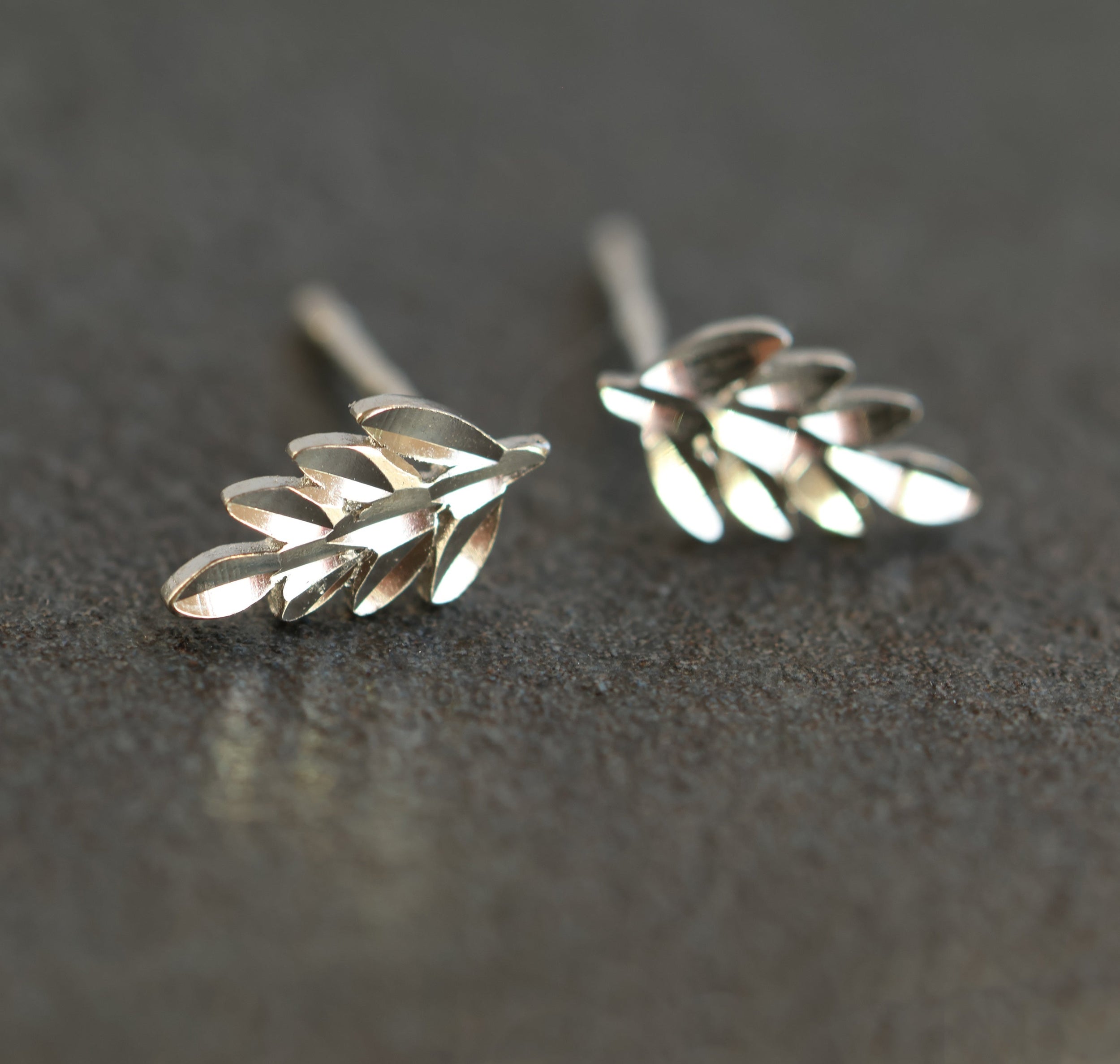 Sterling Silver Fern Stud Earrings
