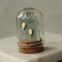 Gold Vermeil Fern Stud Earrings
