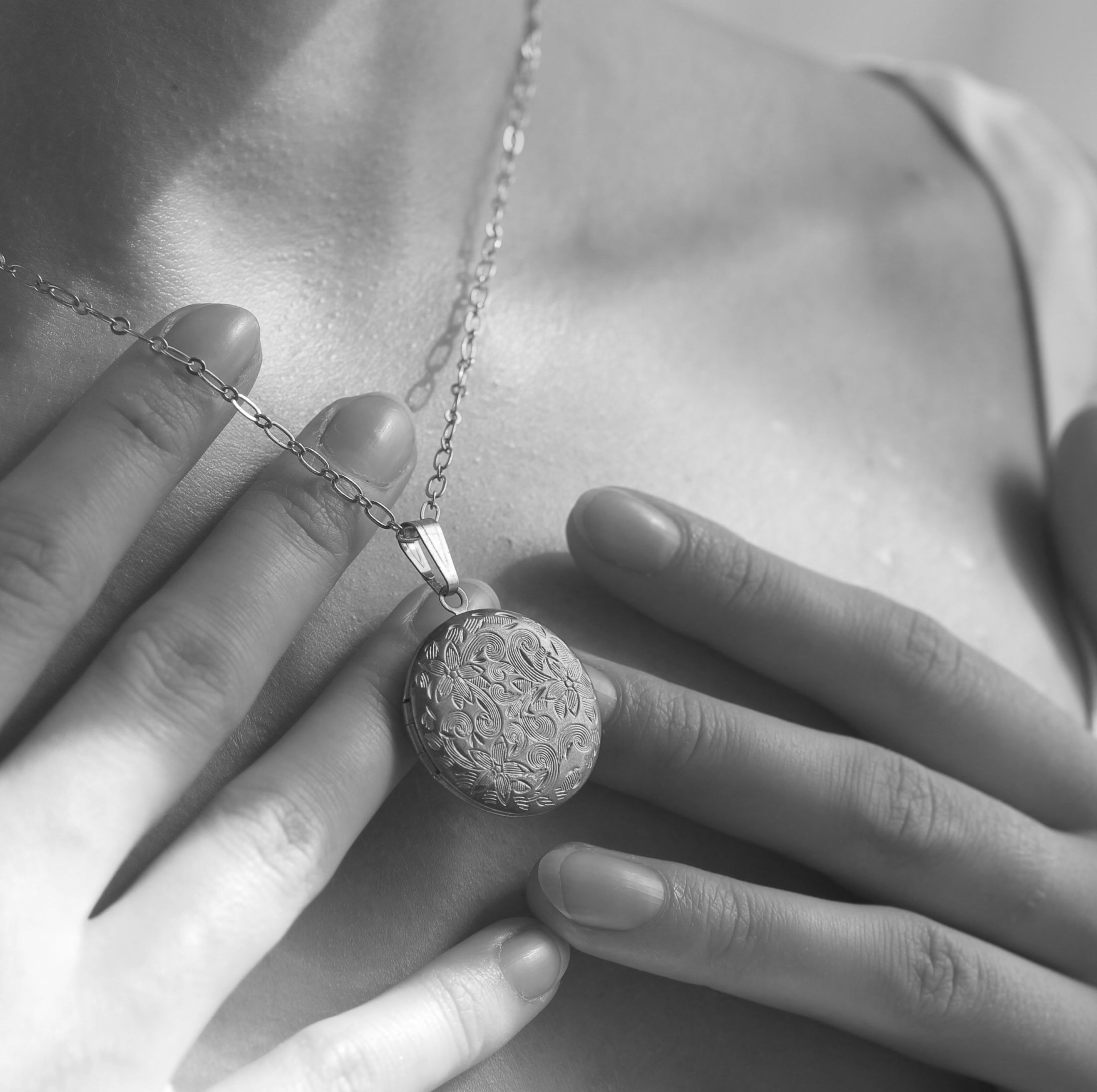 Silver Flower Locket