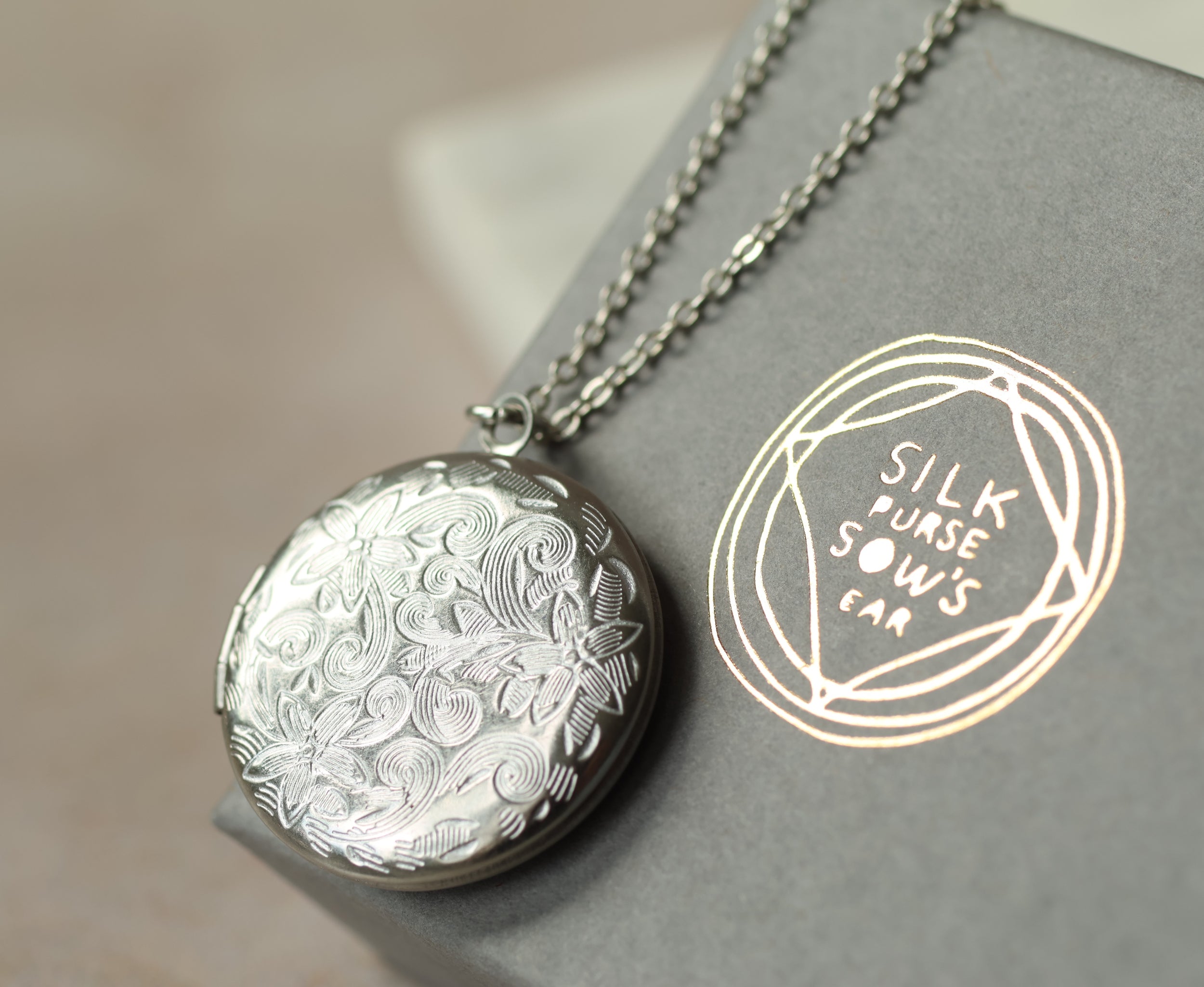 Silver Flower Locket