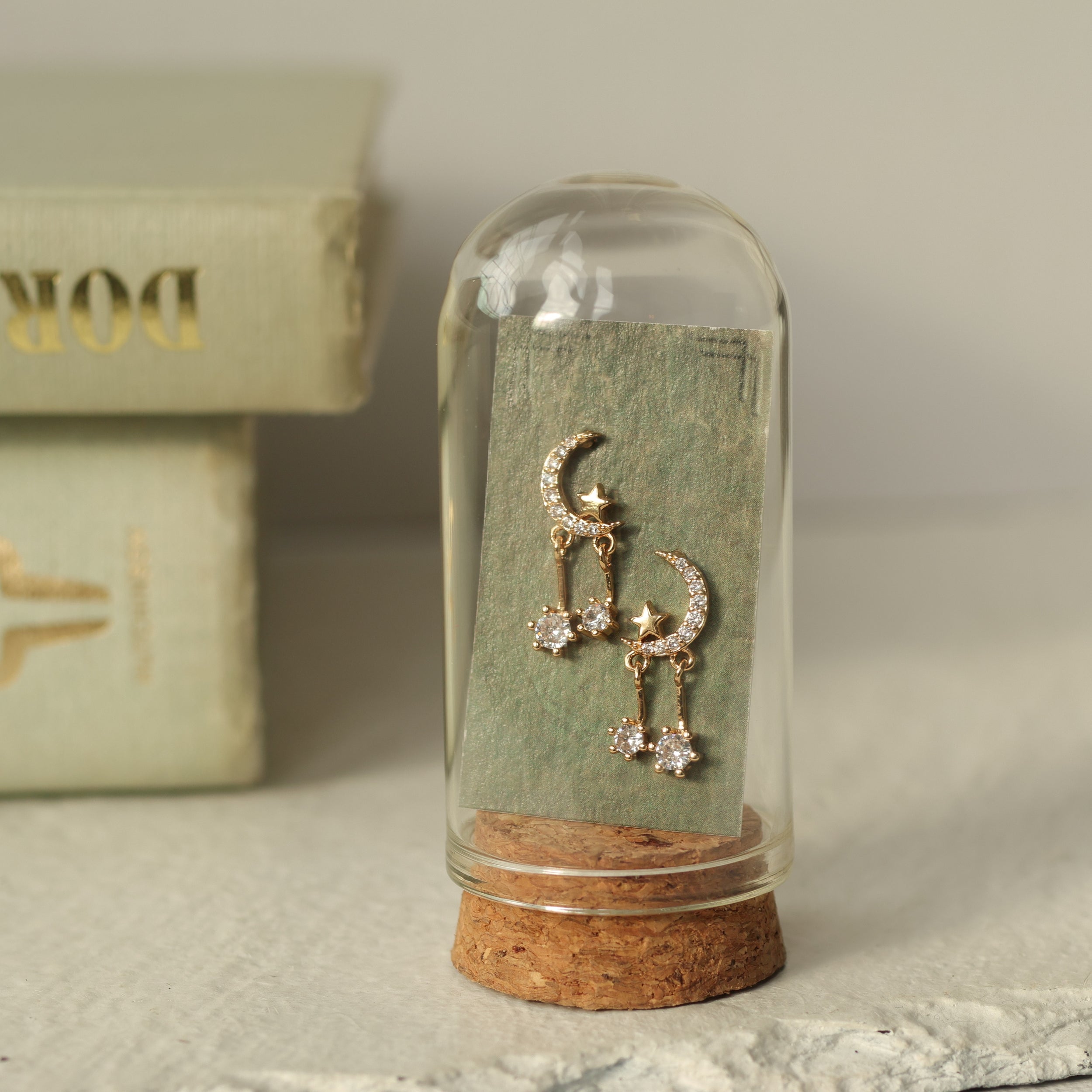 Hanging Moon Stud Earrings