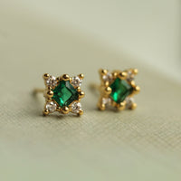 Emerald Star Stud Earrings