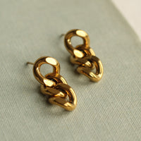 Gold Chain Stud Earrings