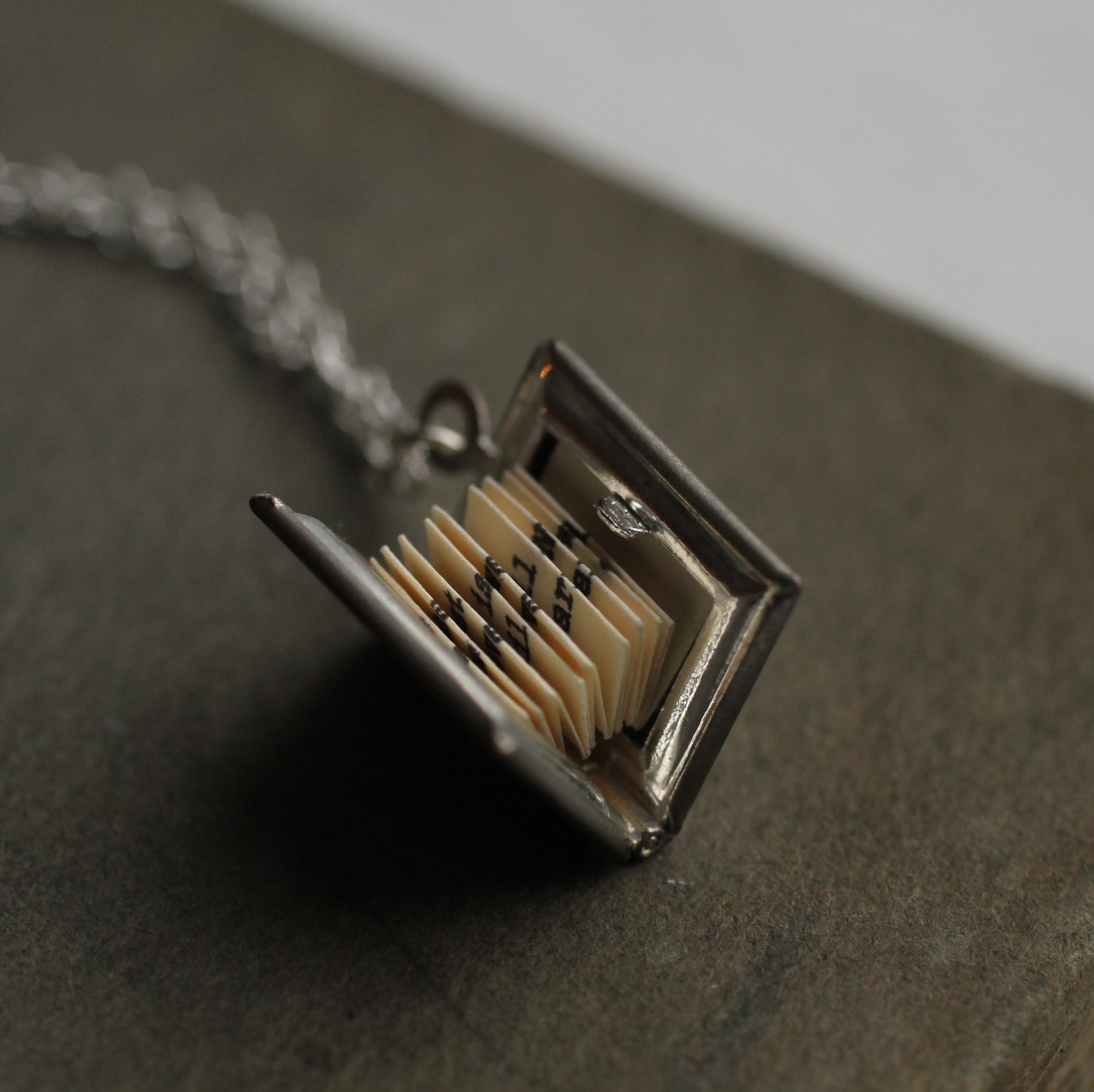 Silver Victorian Book Locket