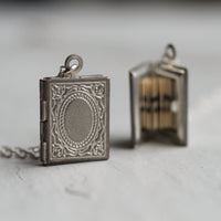 Silver Victorian Book Locket