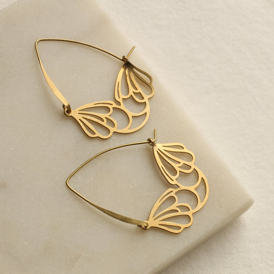 Flower Hoop Earrings