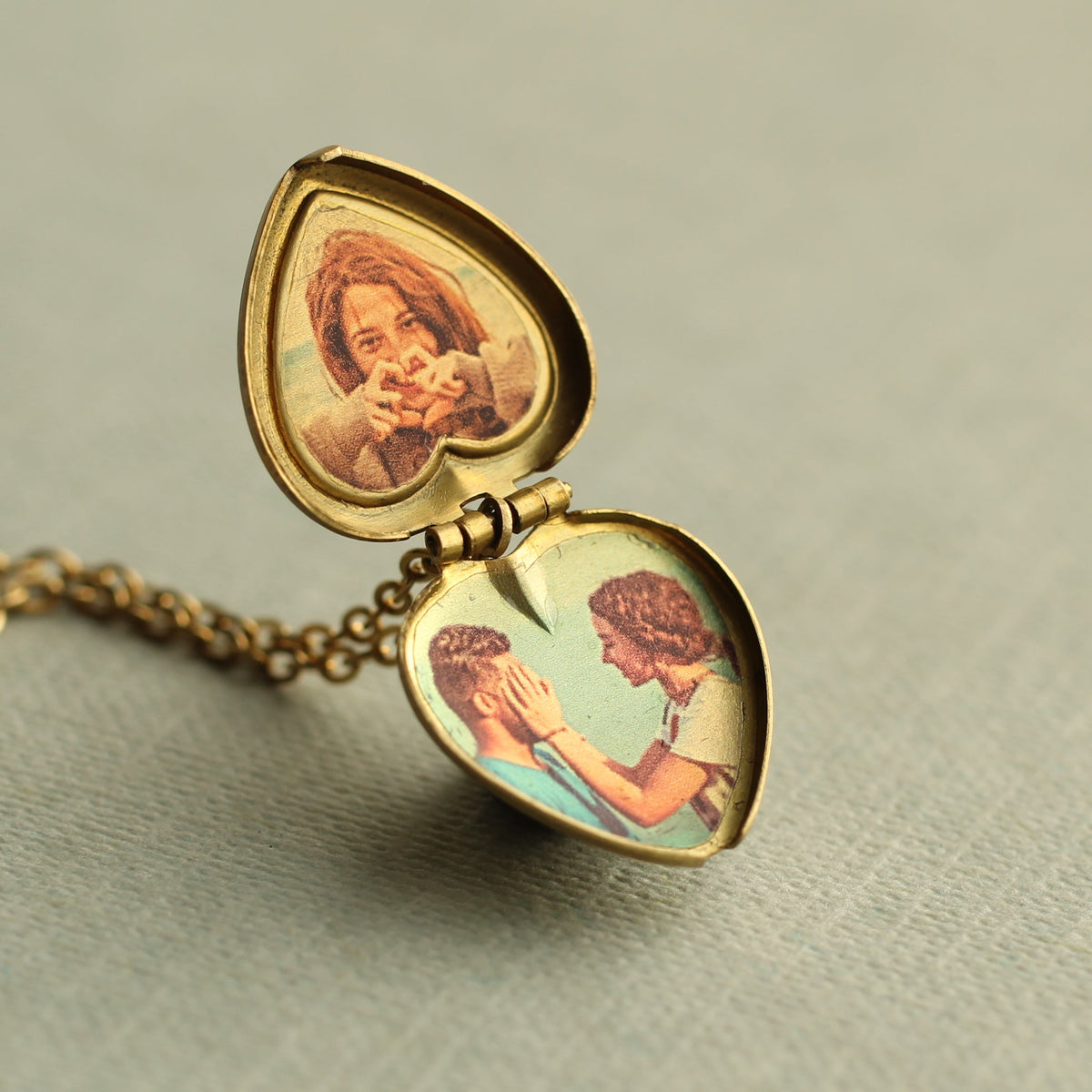 Vintage Brass Heart Locket