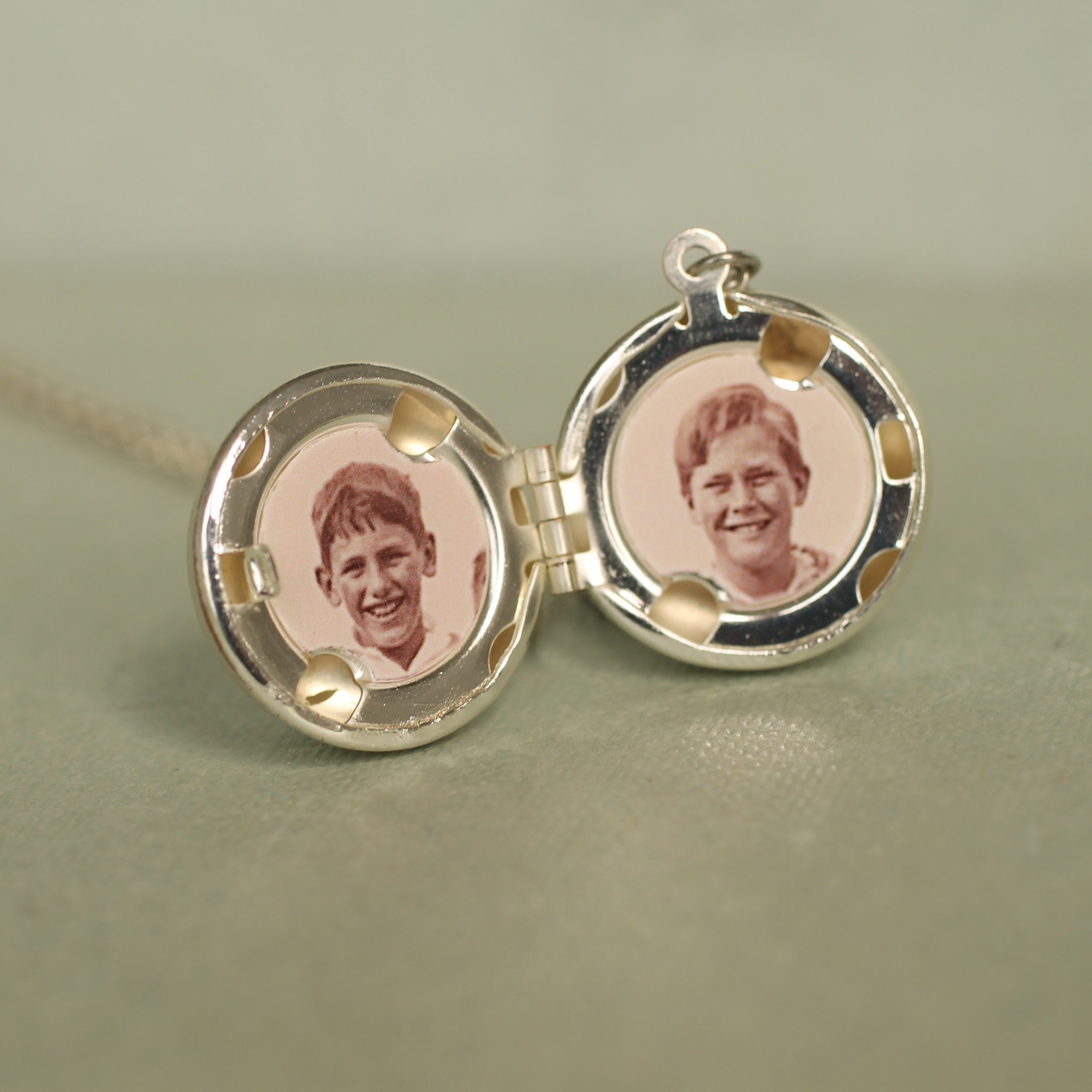 Silver Sphere Ball Locket Necklace