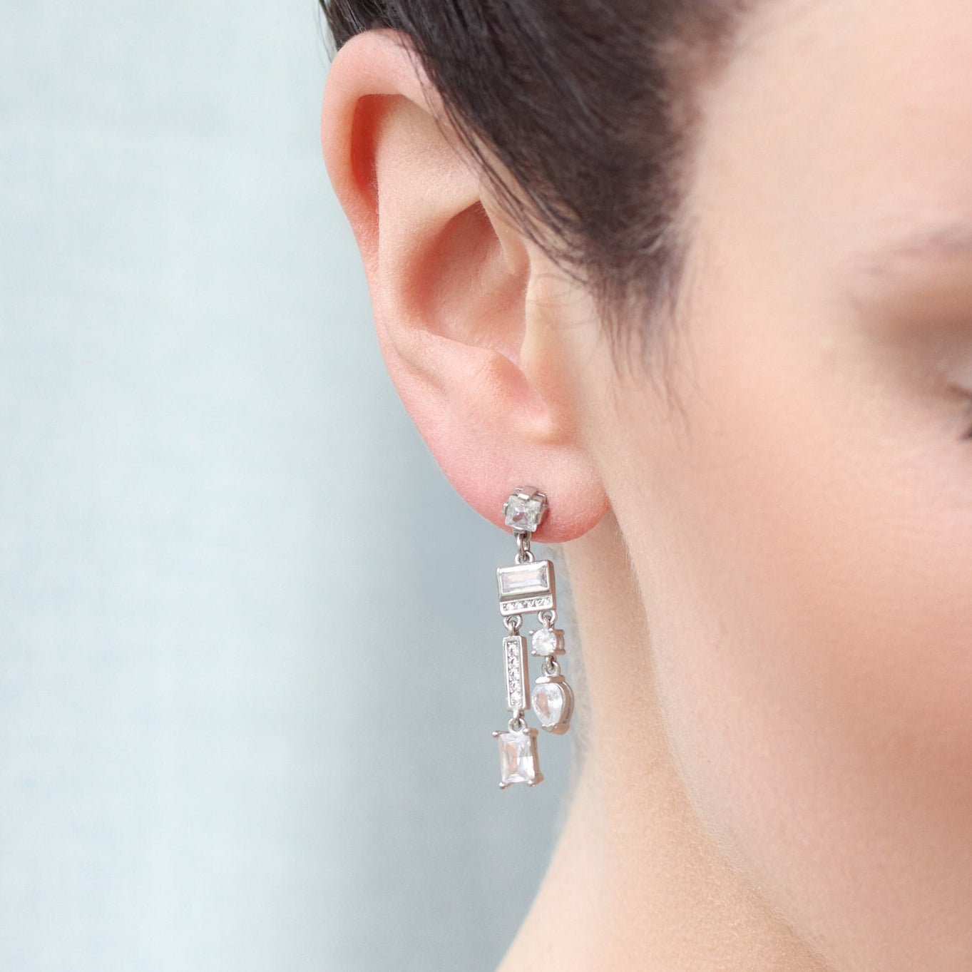 Art Deco Sterling Silver Chandelier Earrings