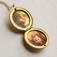 Gold Round Butterfly Locket
