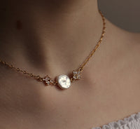 Art Deco Pearl Crystal Necklace