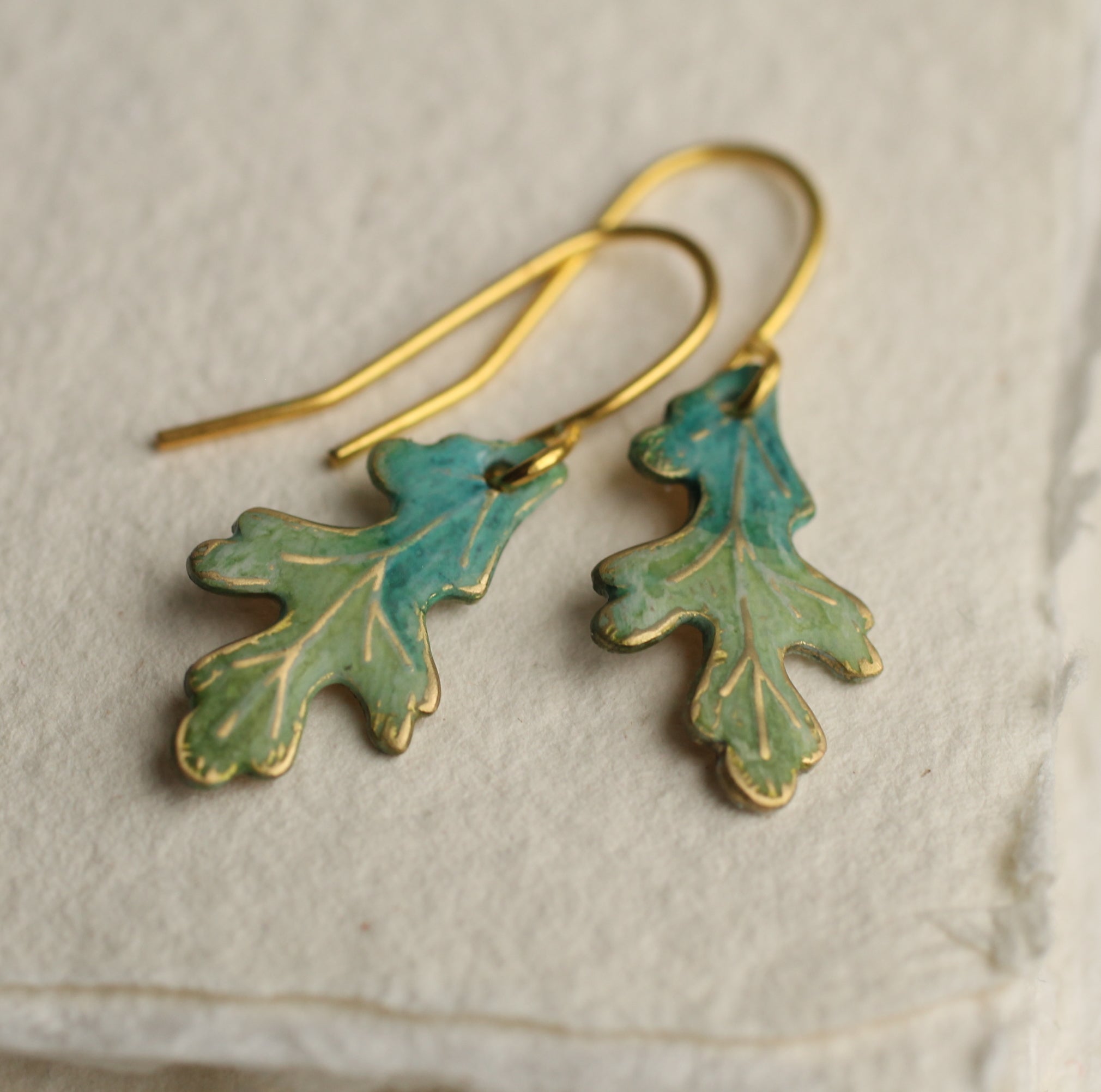 Tiny Oak Leaf Earring