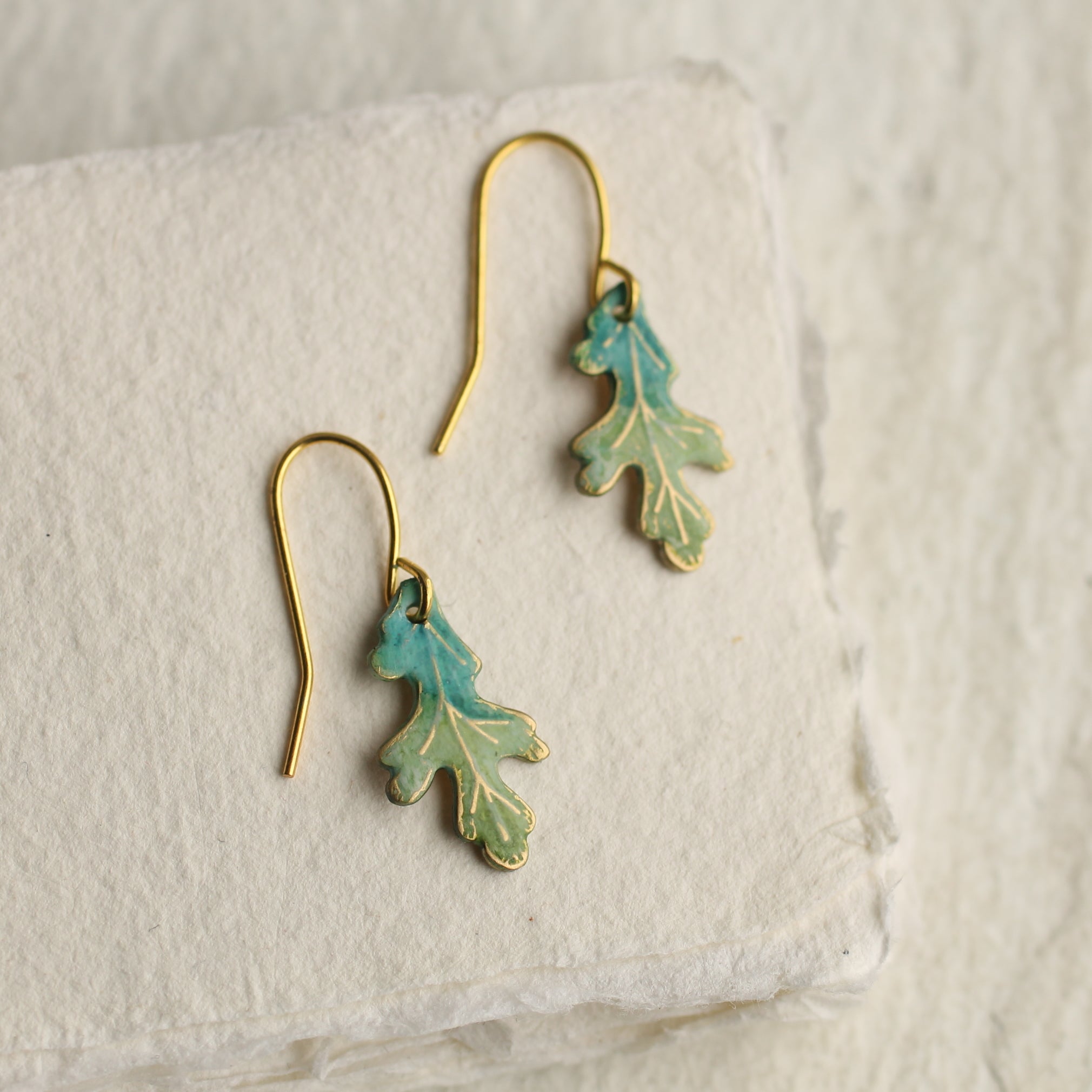 Tiny Oak Leaf Earring