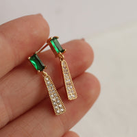 Emerald Crystal Drop Earrings