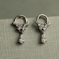Sterling Silver Tiny Droplet Hoop Earrings