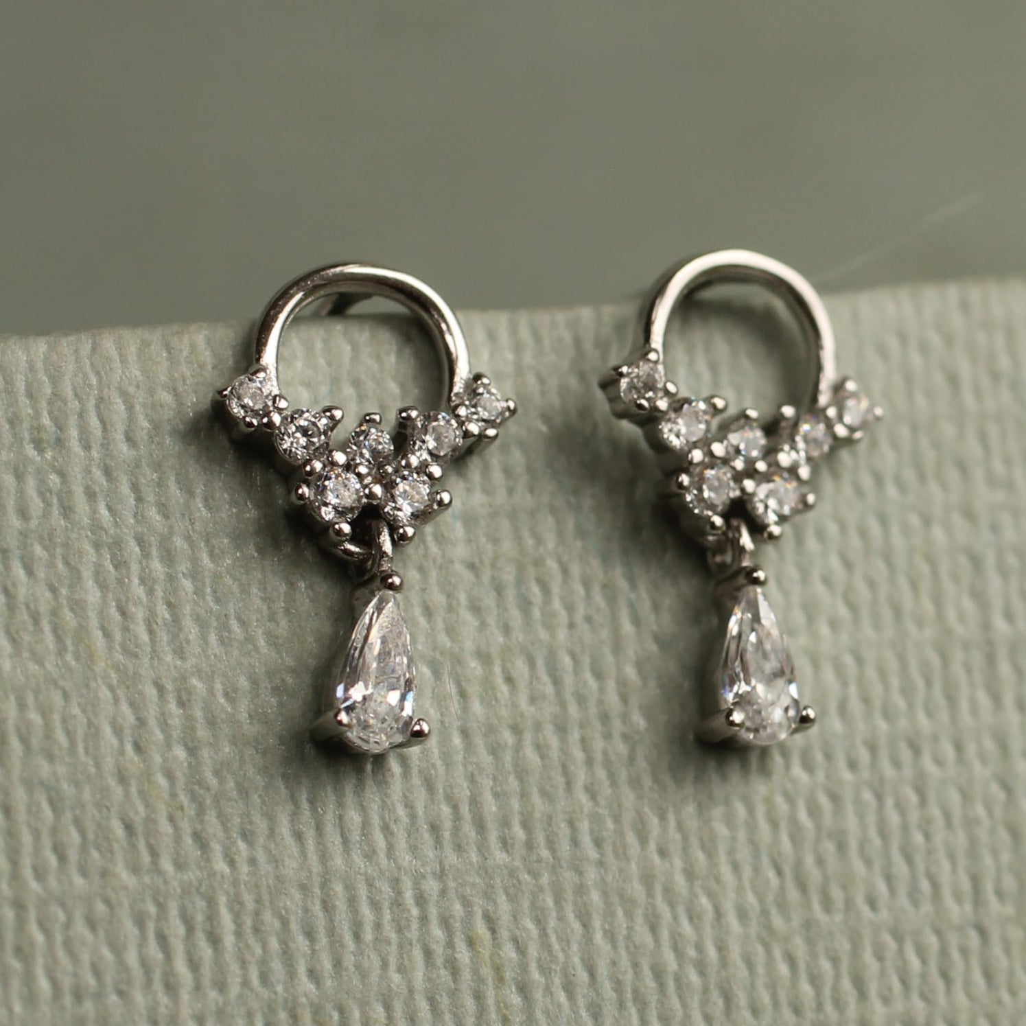 Sterling Silver Tiny Droplet Hoop Earrings