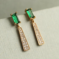 Emerald Crystal Drop Earrings