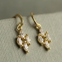 Marquise Crystal Gold Stud Earrings
