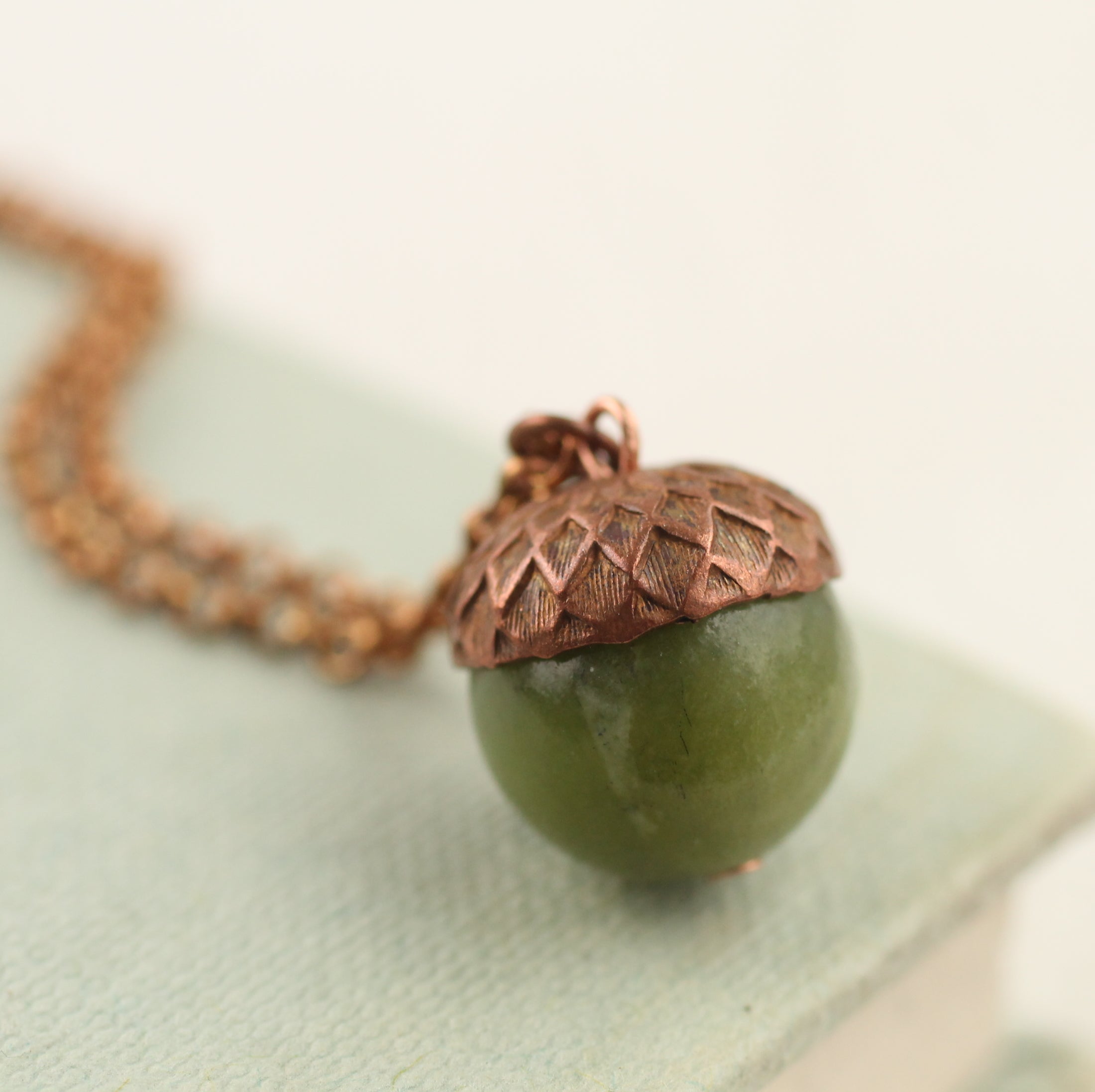 Olive Acorn Necklace