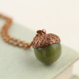 Olive Acorn Necklace