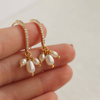 Freshwater Pearl and Silver Bridal Earrings