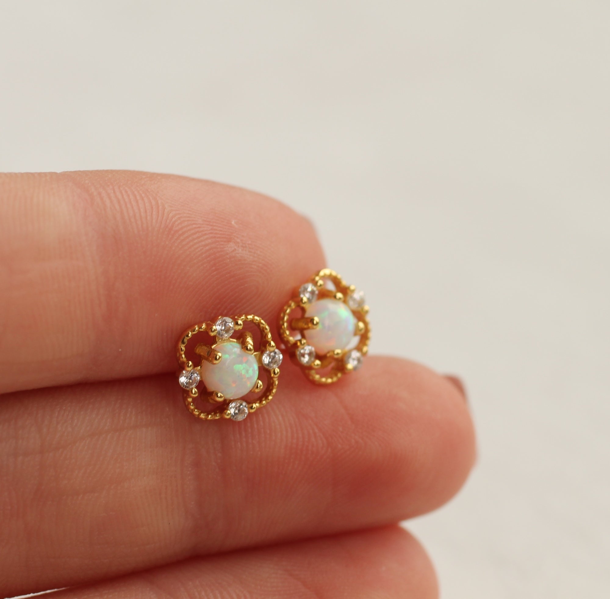Victorian Opal Stud Earrings