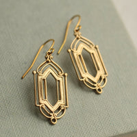 Art Deco Golden Gate Earrings