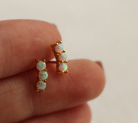 Opal Caterpillar Stud Earrings