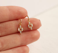 Marquise Crystal Gold Stud Earrings
