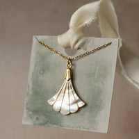 Mother Of Pearl Fan Necklace