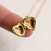 Dainty Heart Charm Locket Necklace