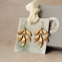 Gold Leaf Chandelier Earrings